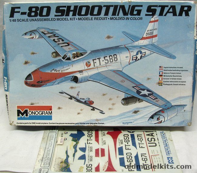 Monogram 1/48 Lockheed F-80 Shooting Star + Microscale Decals, 5428 plastic model kit